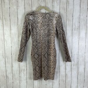 Fashion Nova Velvet Mini Dress “ Slither My Way” Size M Snake Skin Print - NWT